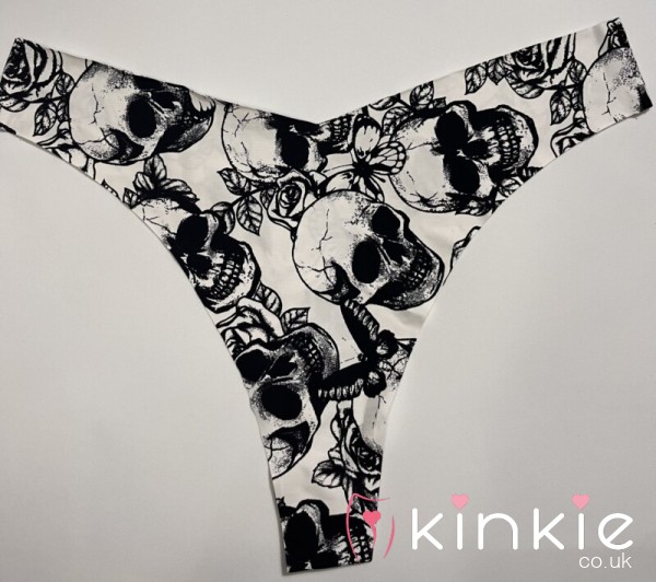 Black And White Skull Panties Or Thong