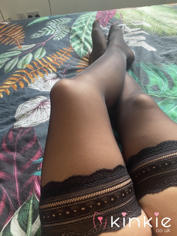 Black Hold Up Stockings Worn For You