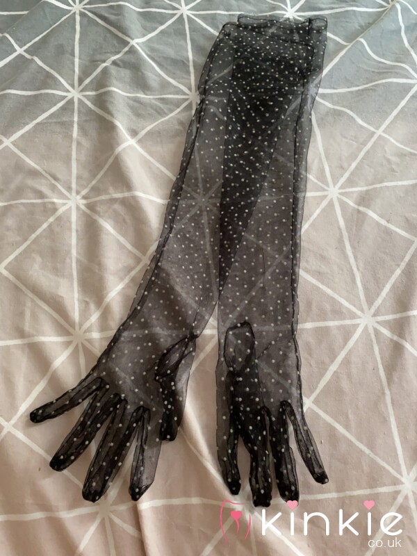 Black Mesh Full/length Gloves