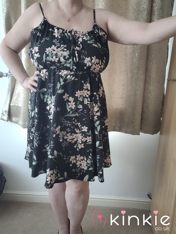 Black Strap Flower Dress