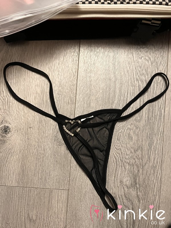 Black Thong W/ Heart Detail