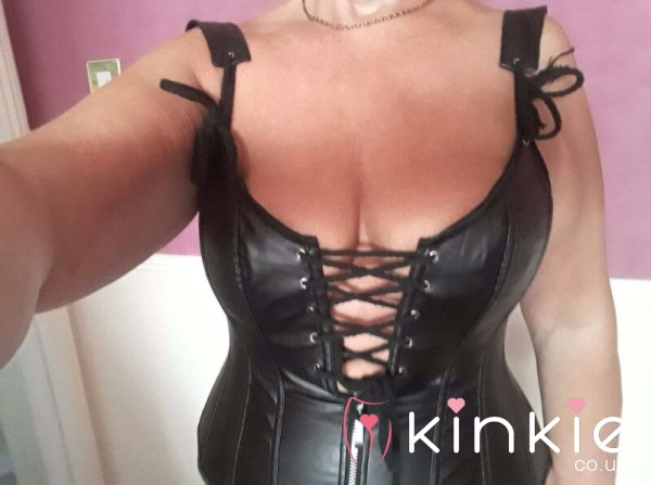 Blk Leather Corset