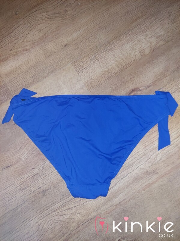 Blue Oversized Tie Side Bikini Bottoms