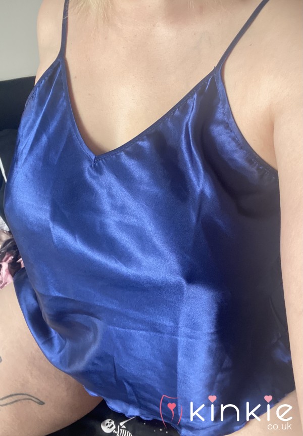 Blue Silky Soft Satin Cami Top