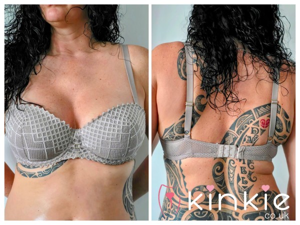 Bra For Sale - Very Well Worn Silvery Work Bra With Alex's Scent - UK Size 36DD