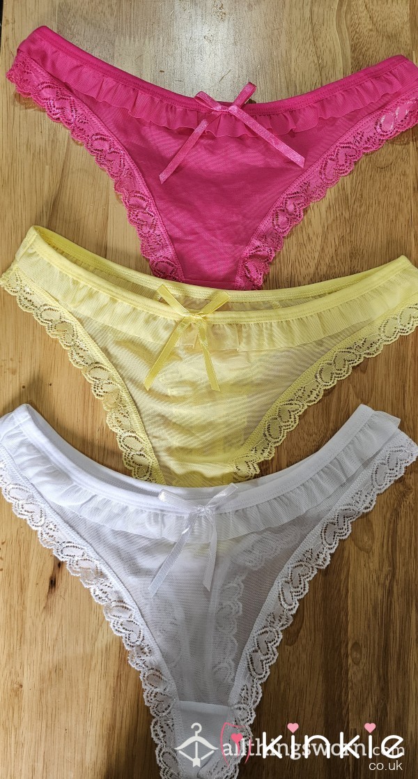 Lace Trim Thongs