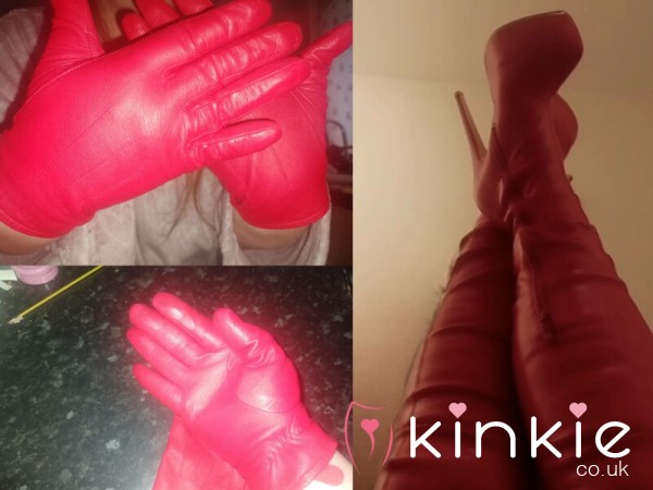 Leather Red Gloves & Boots Bundle 😈💦