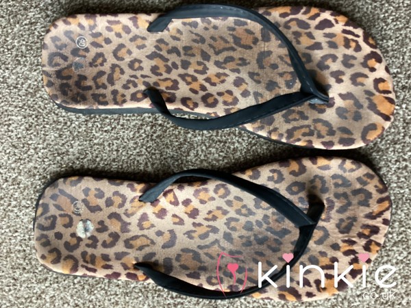 Leopard Print Flip Flops