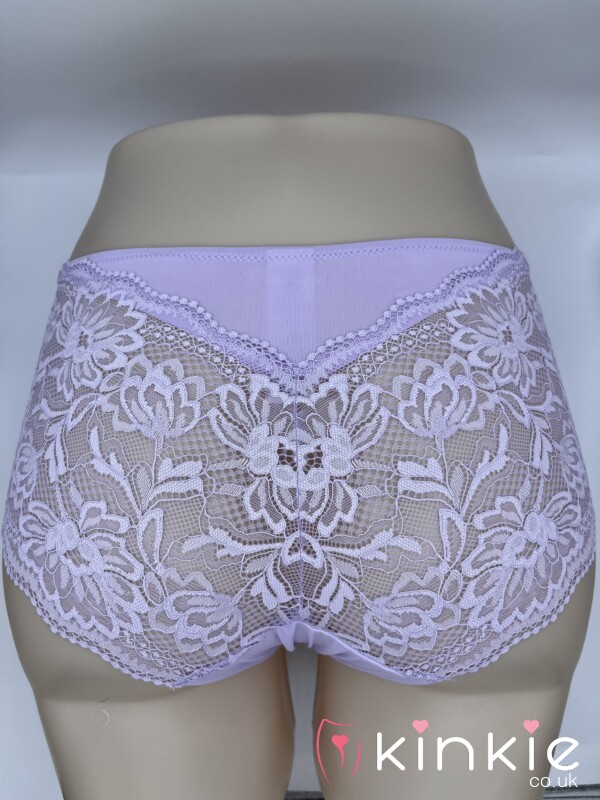 Lilac Satin And Lace Full B*m Panties