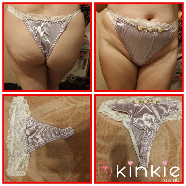 Lilac Satin Thongs