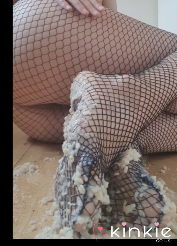 Messy Feet Play In Fishnets With Porridge