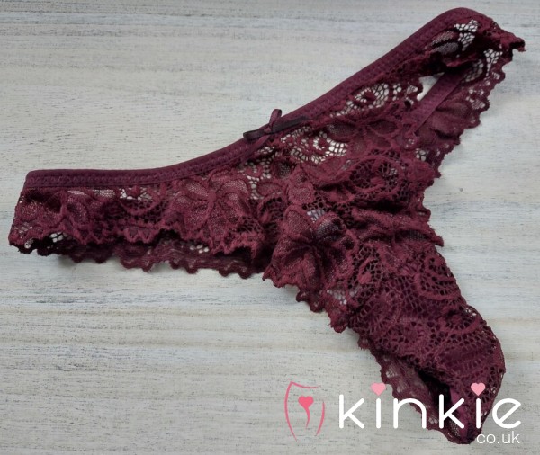 My S**y Burgundy Lace Thong - Special Price