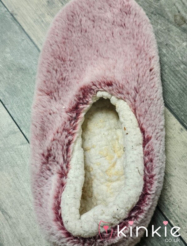 My Well Worn Pink Fluffy Slippers. - Nice And Smelly And Ready For You