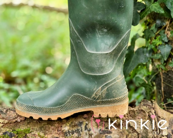 Own My Well Worn Dirty Green Half Leg Welly BOOTS ! - I Can Stand In Anything You Like To Make Them Really Grubby