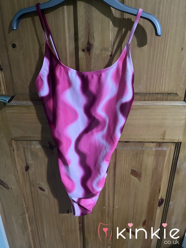 Pink Wavy Pattern Swimsuit For Sale In A Size 10 - £10 Per Day Of Wear Or £25 All In