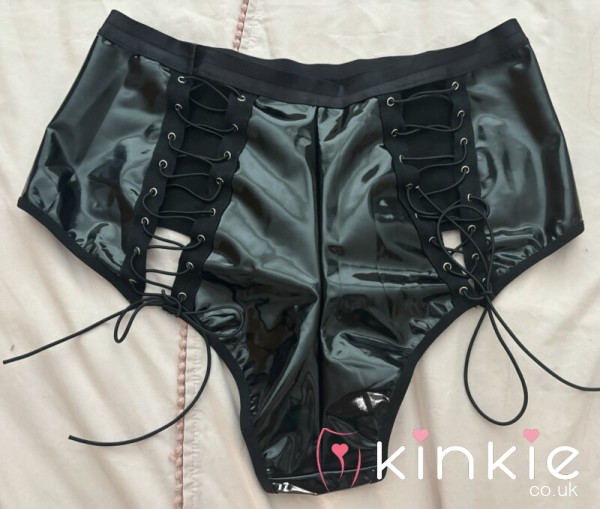 PVC Lace-Up Hotpants