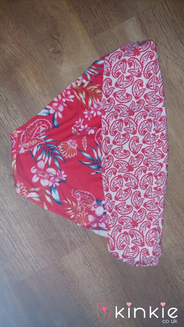 Red Flor*l Follower Oversized Bikini Bottoms!