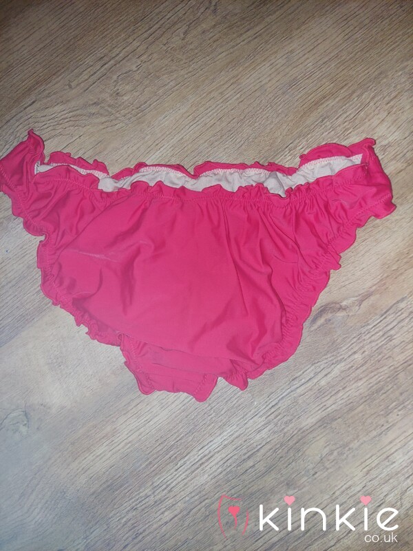 Red Frilly Oversized Bikini Bottoms!