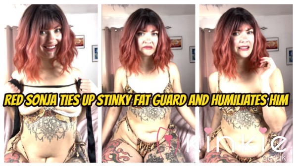 Red Sonja Ties Up Stinky Fat Guard And Humiliates Him