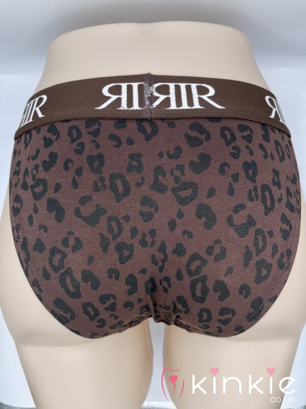 River Island Leopard Print Brown Creamy Panties