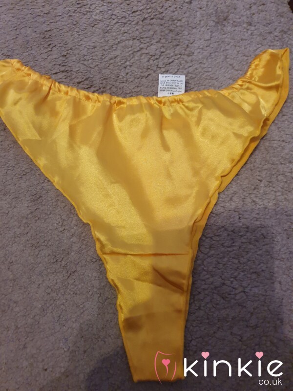 Satin Yellow Thong