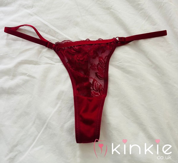 S**y Red Lace Used Thong