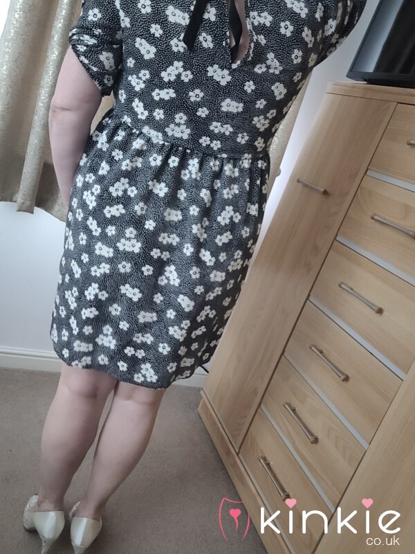 Short Black Flowered Dress