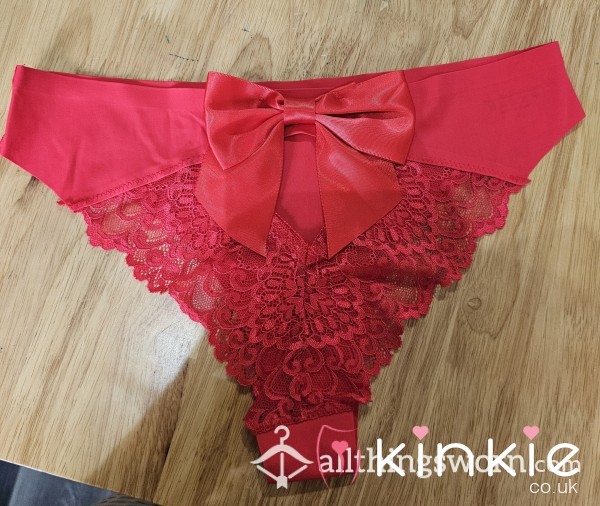 Silk Red Back Bow Panty