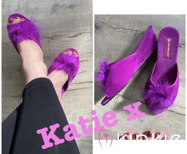 Purple Mule Wedge Slippers