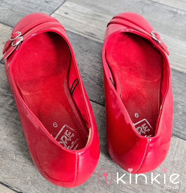 Stunning Pretty Red Sissy Flats - UK Size 9 - For A Sissy In Need Of Some Shoes...