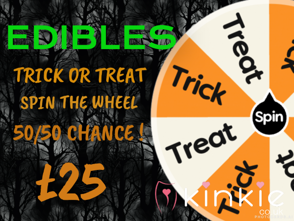 TRICK OR TREAT Wheel - EDIBLE Edition  Roulette Wheel - 50/50 Chance Win/Lose