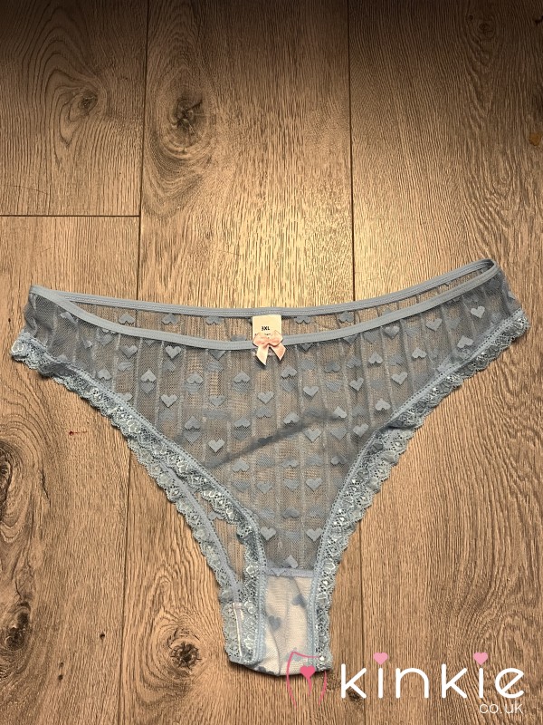 Used Blue Lacey Thong