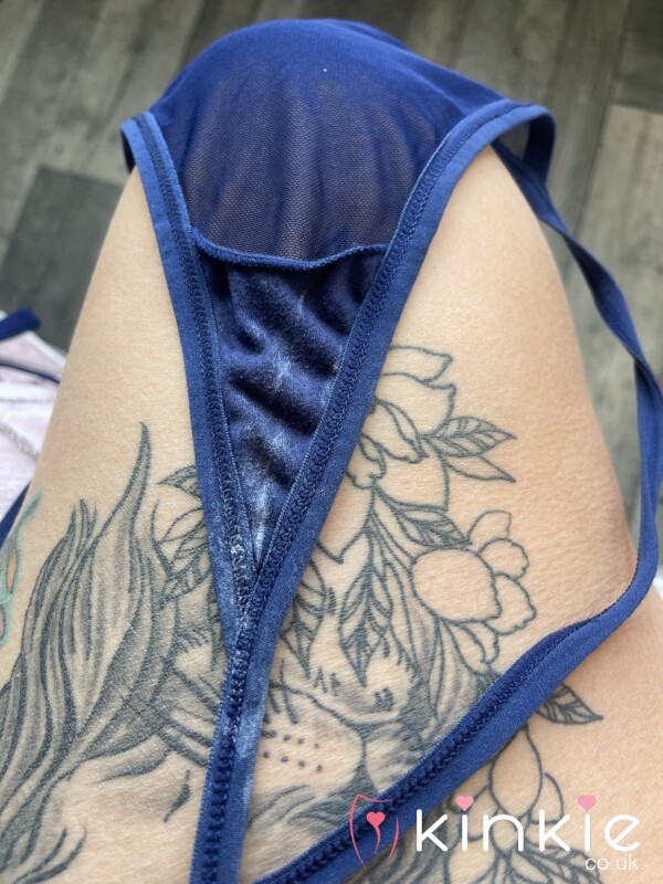 💦WELL USED NAVY LINGERIE OUTFIT WELL F**kED IN STAINED