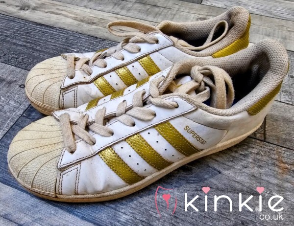 Well Worn Adidas Super Star Sneaker Trainers For You Foot Fet**h Slaves, Very Worn Very Loved And Lived In!!