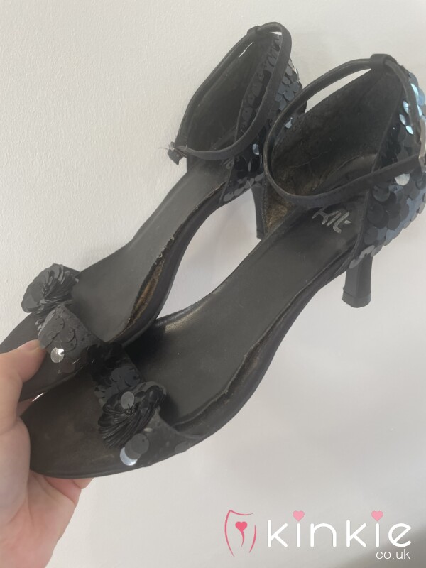 Well Worn Black Kitten Heels