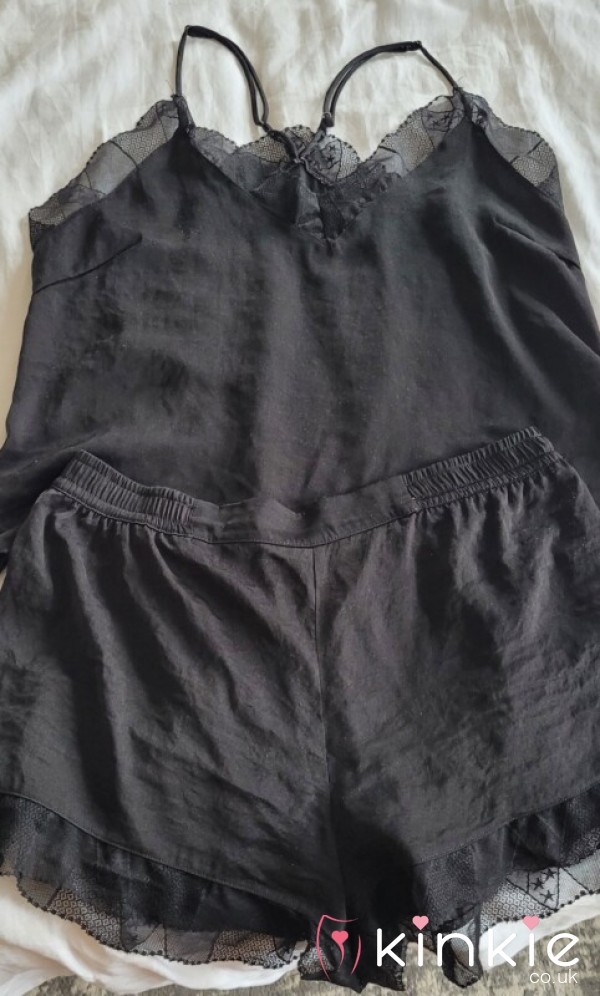 Well Worn Black Satin Pjs