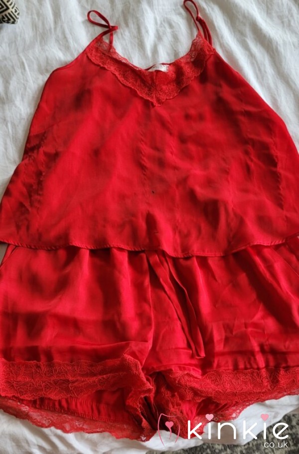 Well Worn Red Satin Pjs