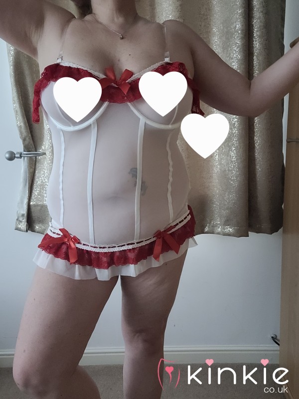 White And Red Babydoll And Knickers