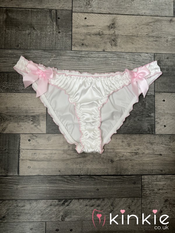 WHITE DIRTY SATIN KNICKERS 😈STAINED AND CRUSTY VAC SEALED