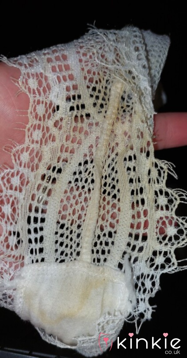 White Lace Stained Knickers