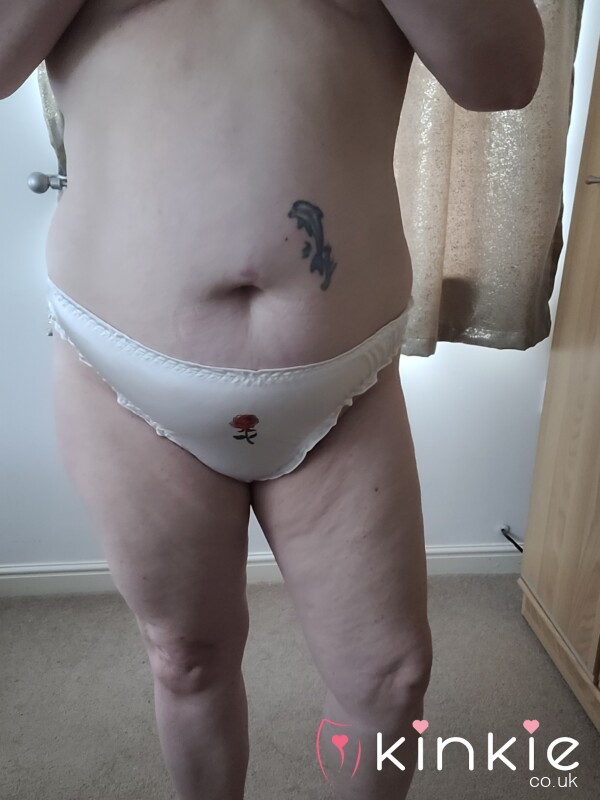 White Satin Knickers Flower On Front