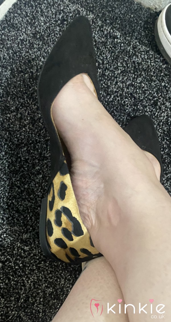 Worn Flat Ballet Pumps