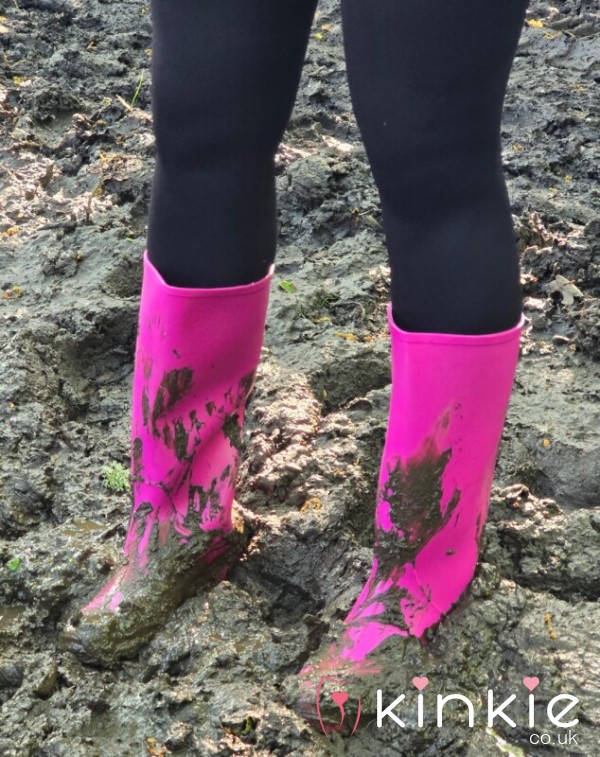 You Can Own My Well Worn Dirty Pink WellY BOOTS ! - I Can Stand In Anything You Like To Make Them Really Grubby